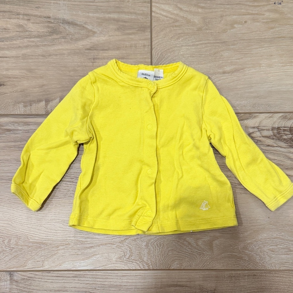 Bright Yellow Petit Bateau Cardigan